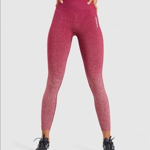Burgundy Gymshark Ombré Leggings